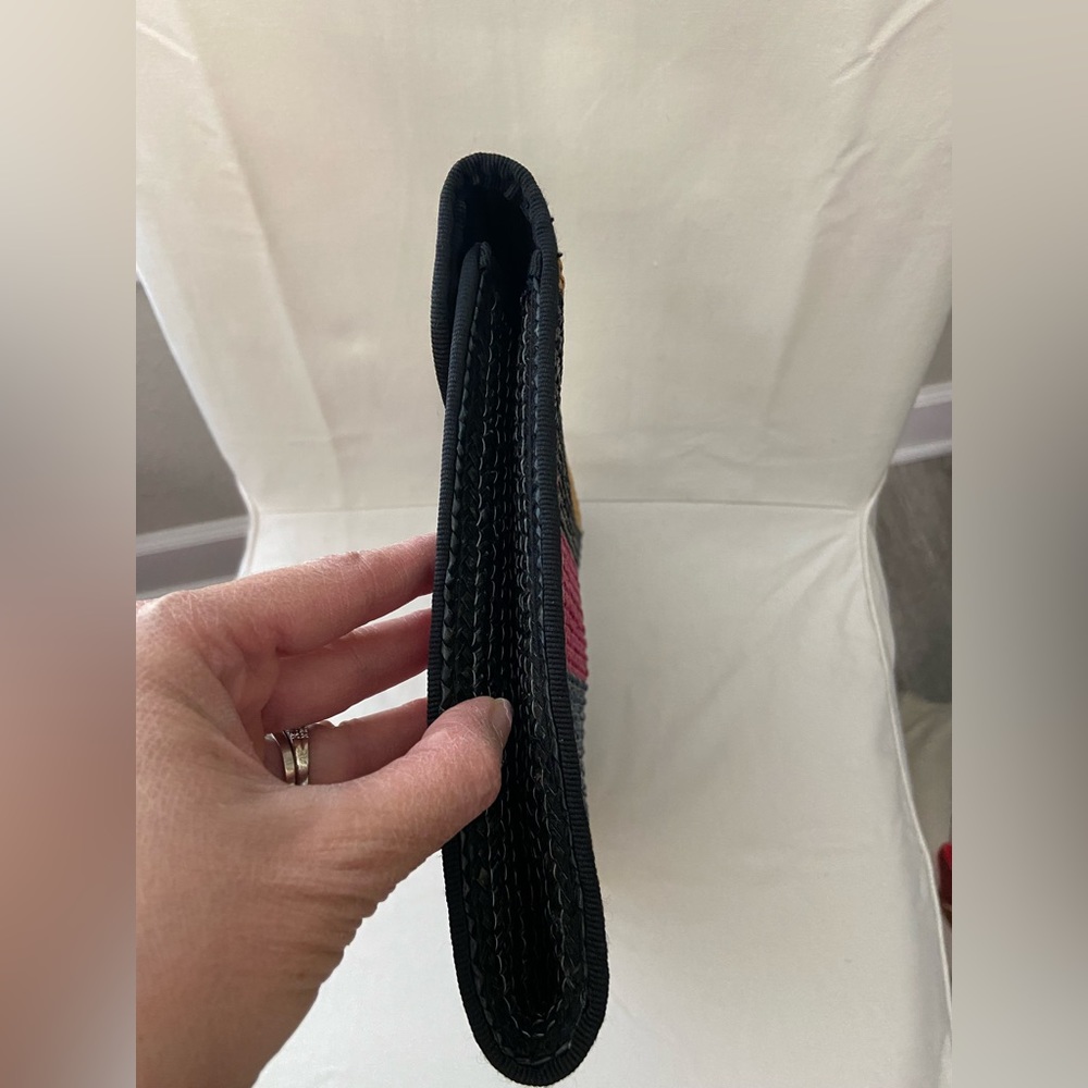 Vintage Woven Straw Colorful Striped Envelope Clutch for Summer - Picture 3 of 10